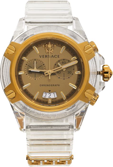 mens gold versace watch|silver versace watch men.